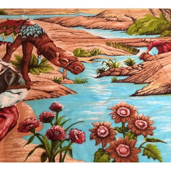 Arabian, Middle Eastern, Hanging Wall Tapestry/Carpet Vintage, Watering Camels - Picture 6 of 16